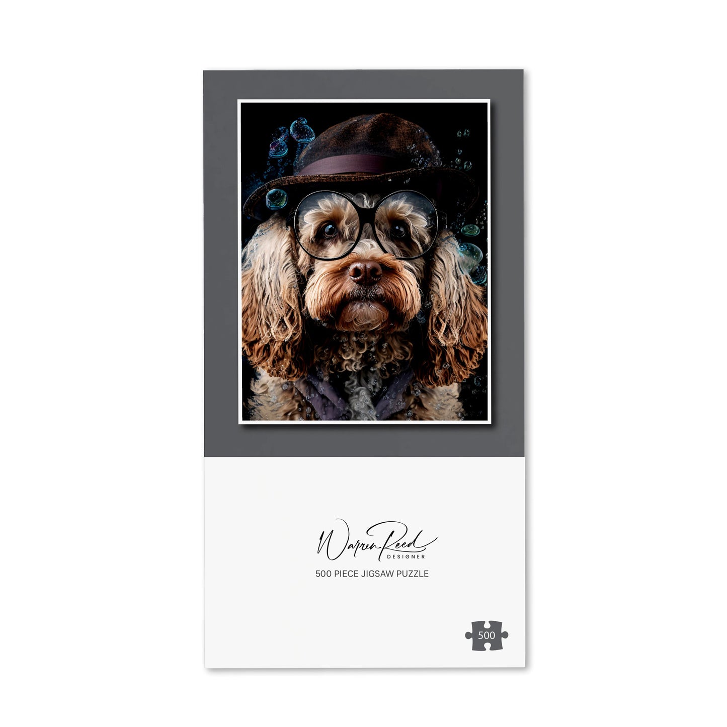 Cockapoo Dog With Glasses Splashart Jigsaw Puzzle