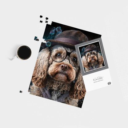 Cockapoo Dog With Glasses Splashart Jigsaw Puzzle