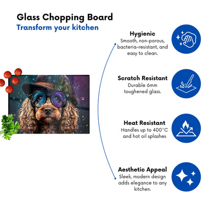 Cockapoo Dog Face Splashart Chopping Board
