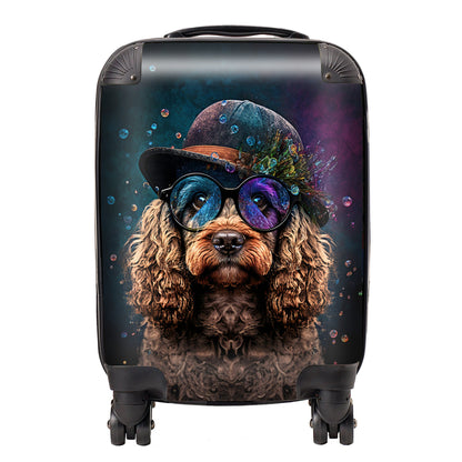 Cockapoo Dog Face Splashart Suitcase