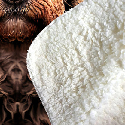 Cockapoo Dog Face Splashart Sherpa Blanket