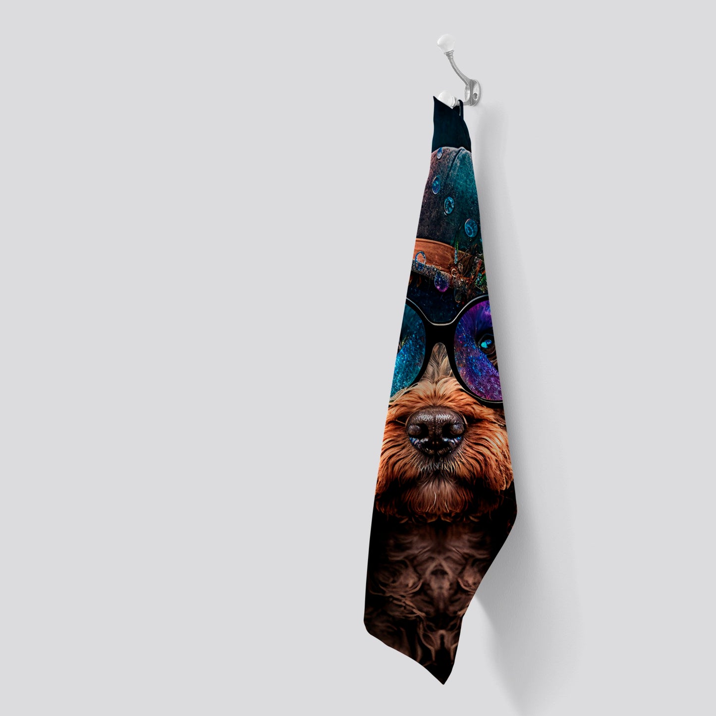 Cockapoo Dog Face Splashart Tea Towel