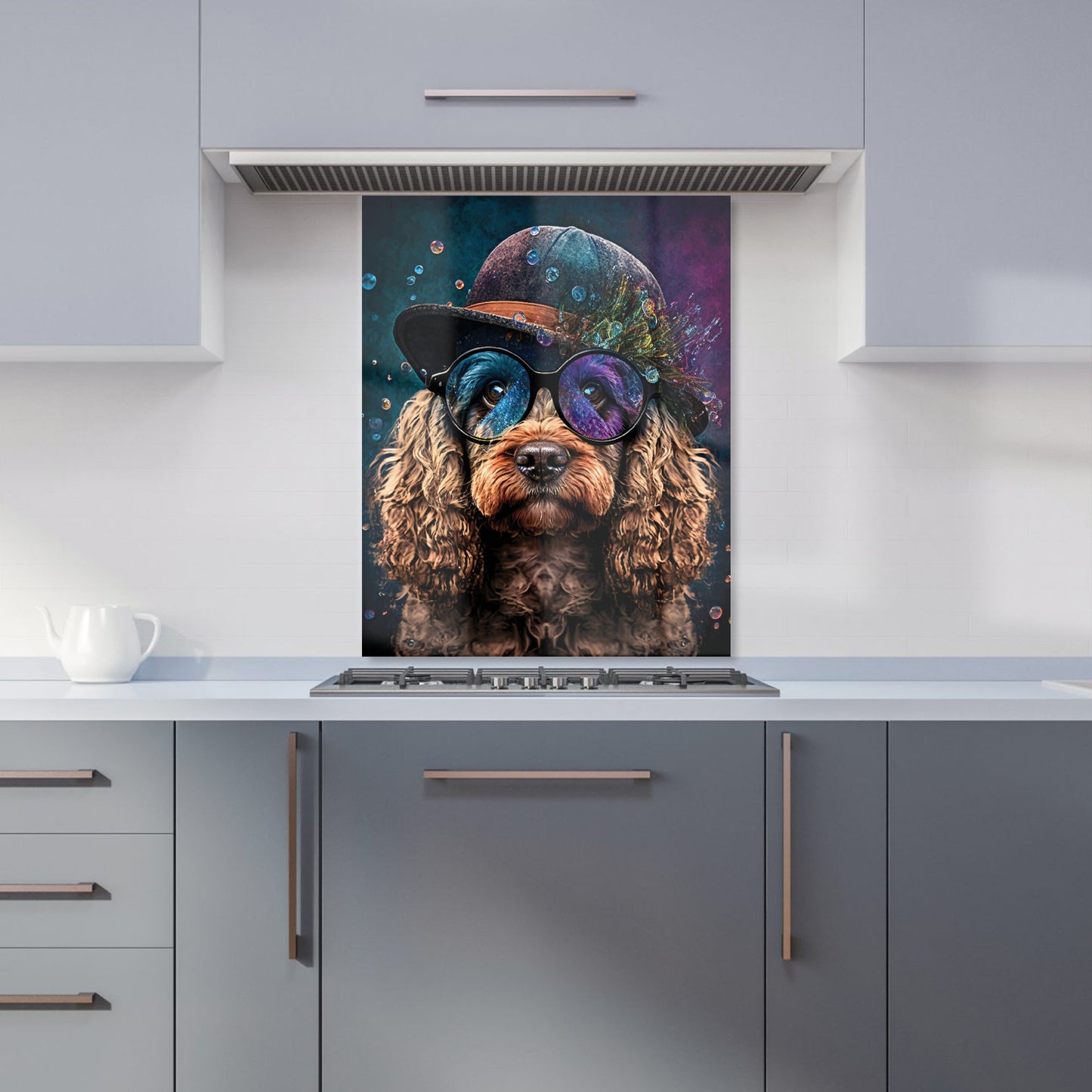 Cockapoo Dog Face Splashart Kitchen Splashback