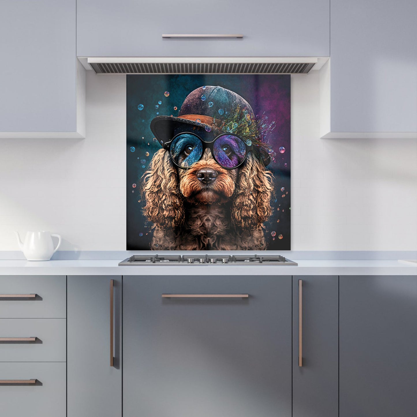 Cockapoo Dog Face Splashart Kitchen Splashback