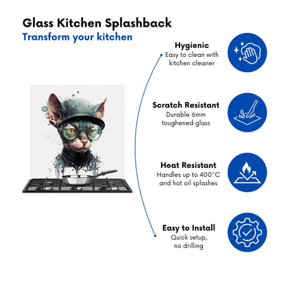 Cornish Rex Cat Splashart Kitchen Splashback