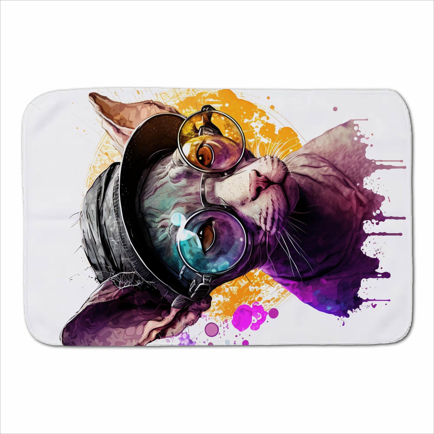 Cornish Rex With Glasses Splashart Sherpa Blanket