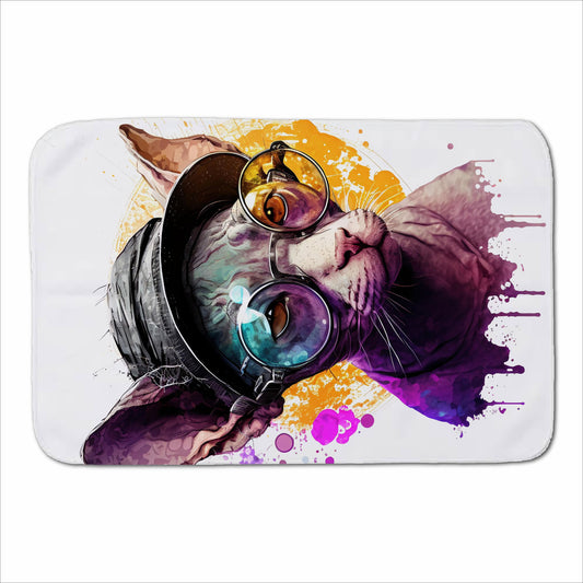 Cornish Rex With Glasses Splashart Sherpa Blanket