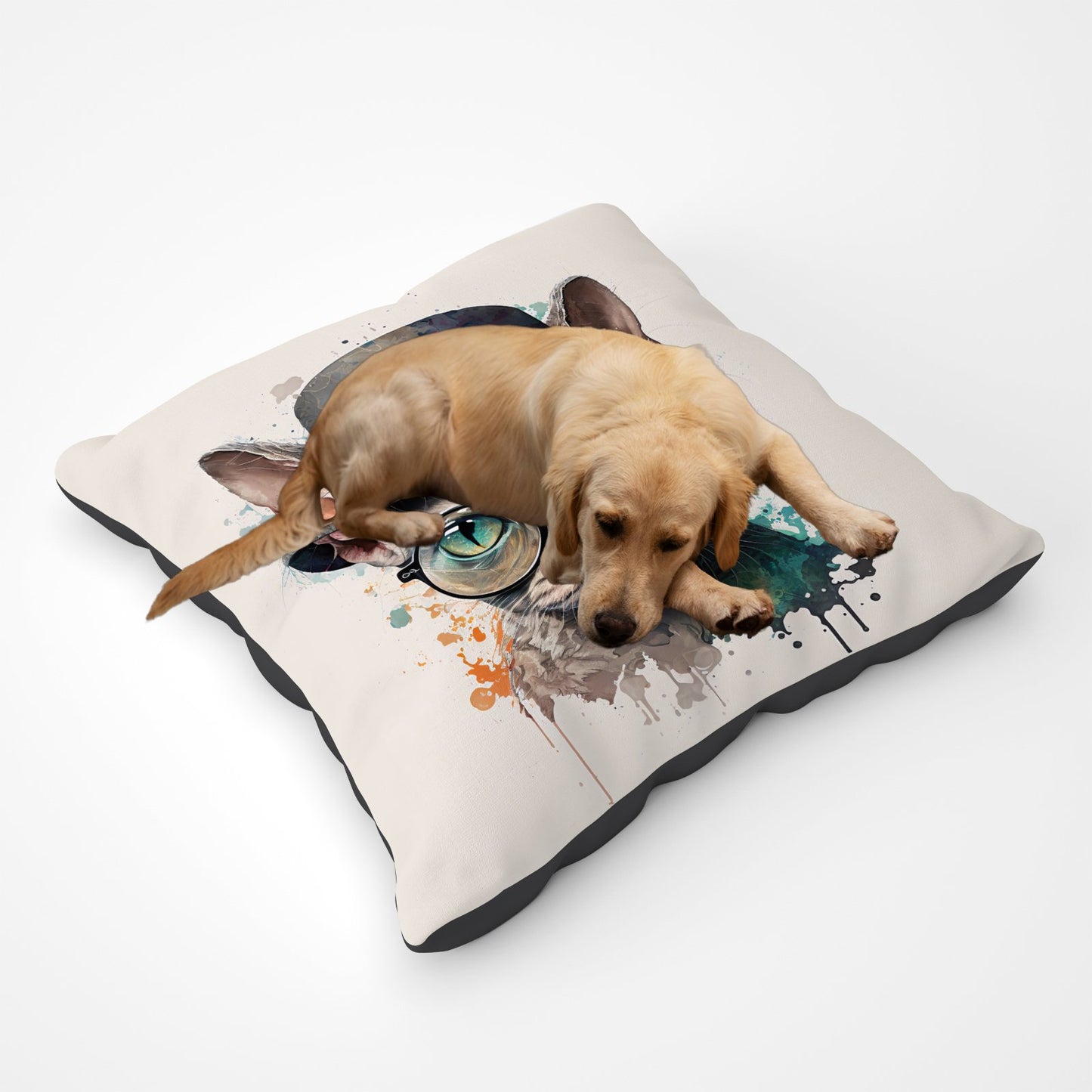Devon Rex Cat With Glasses Splashart Ped Bed