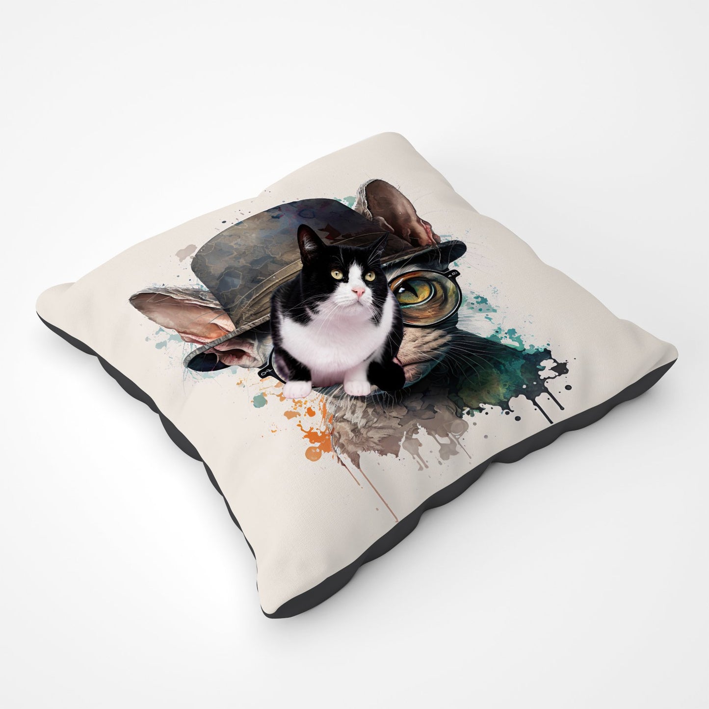 Devon Rex Cat With Glasses Splashart Ped Bed
