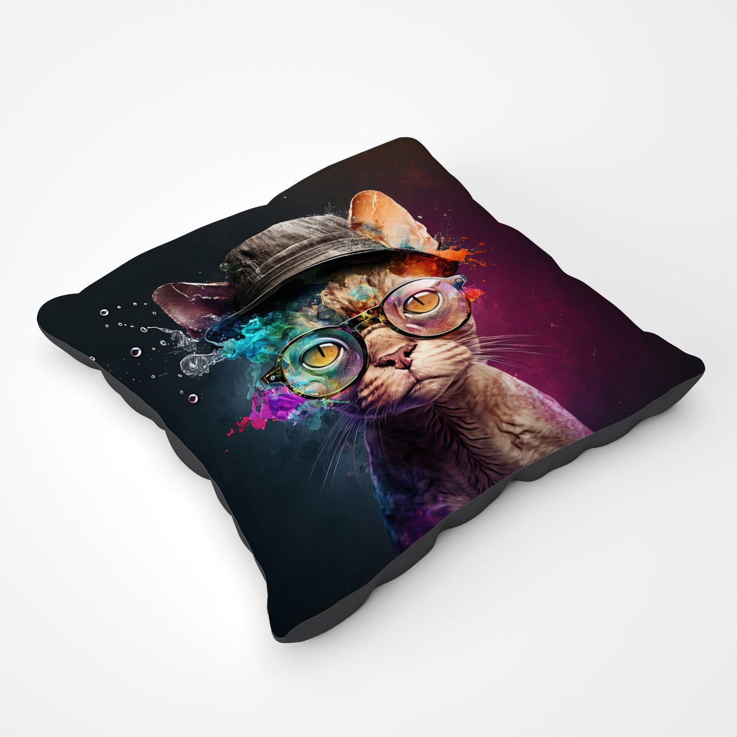 Devon Rex Cat With Hat Splashart Pet Bed