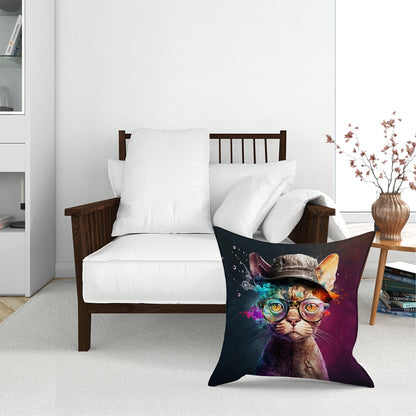Devon Rex Cat With Hat Splashart Pet Bed