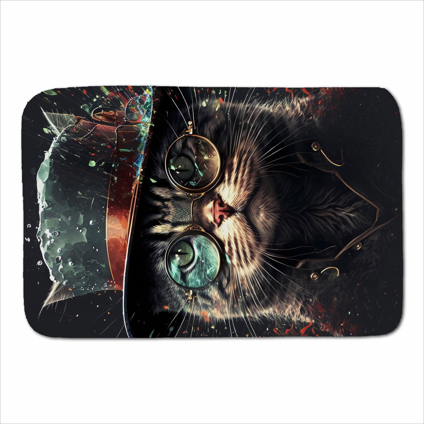 Cat With Glasses Splashart Sherpa Blanket