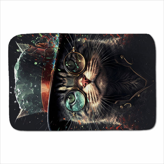 Cat With Glasses Splashart Sherpa Blanket