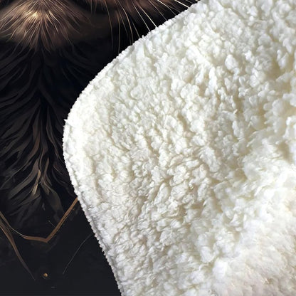 Cat With Glasses Splashart Sherpa Blanket