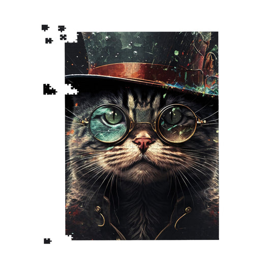 Cat With Glasses Splashart Jigsaw Puzzle