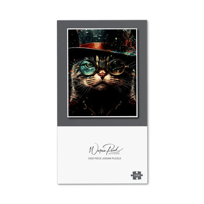 Cat With Glasses Splashart Jigsaw Puzzle