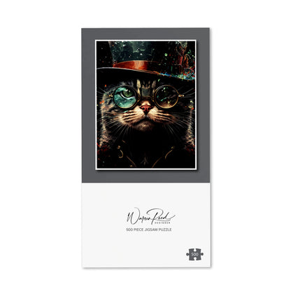 Cat With Glasses Splashart Jigsaw Puzzle