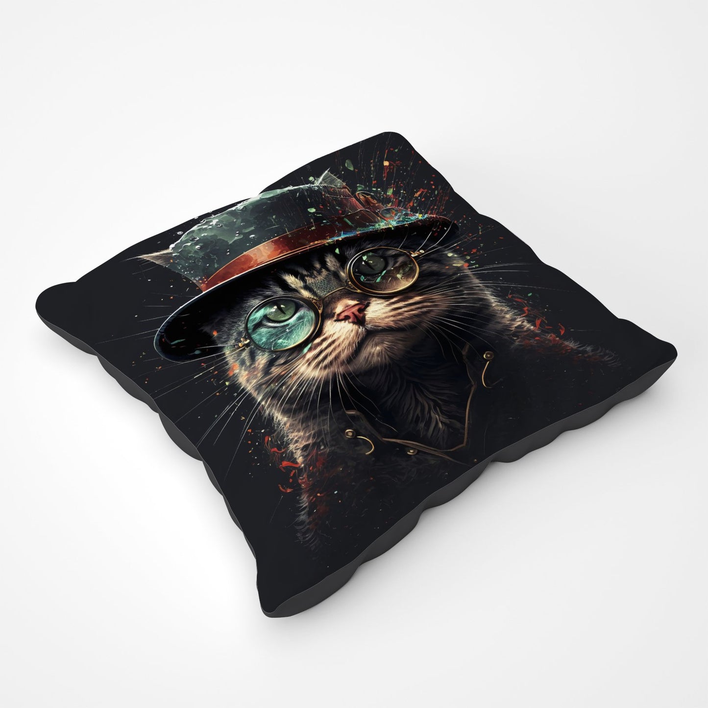 Cat With Glasses Splashart Pet Bed