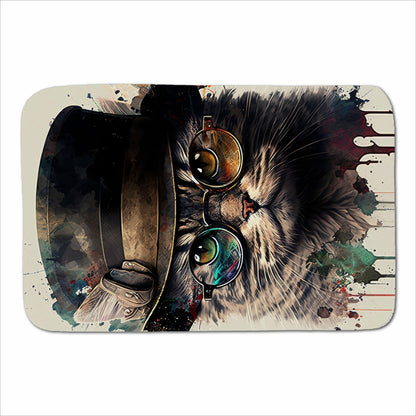 Cat With Glasses And Hat Splashart Sherpa Blanket