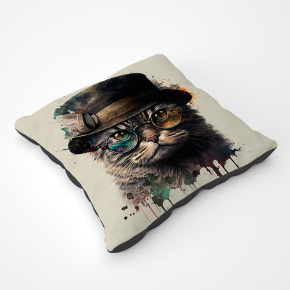 Cat With Glasses And Hat Splashart Pet Bed