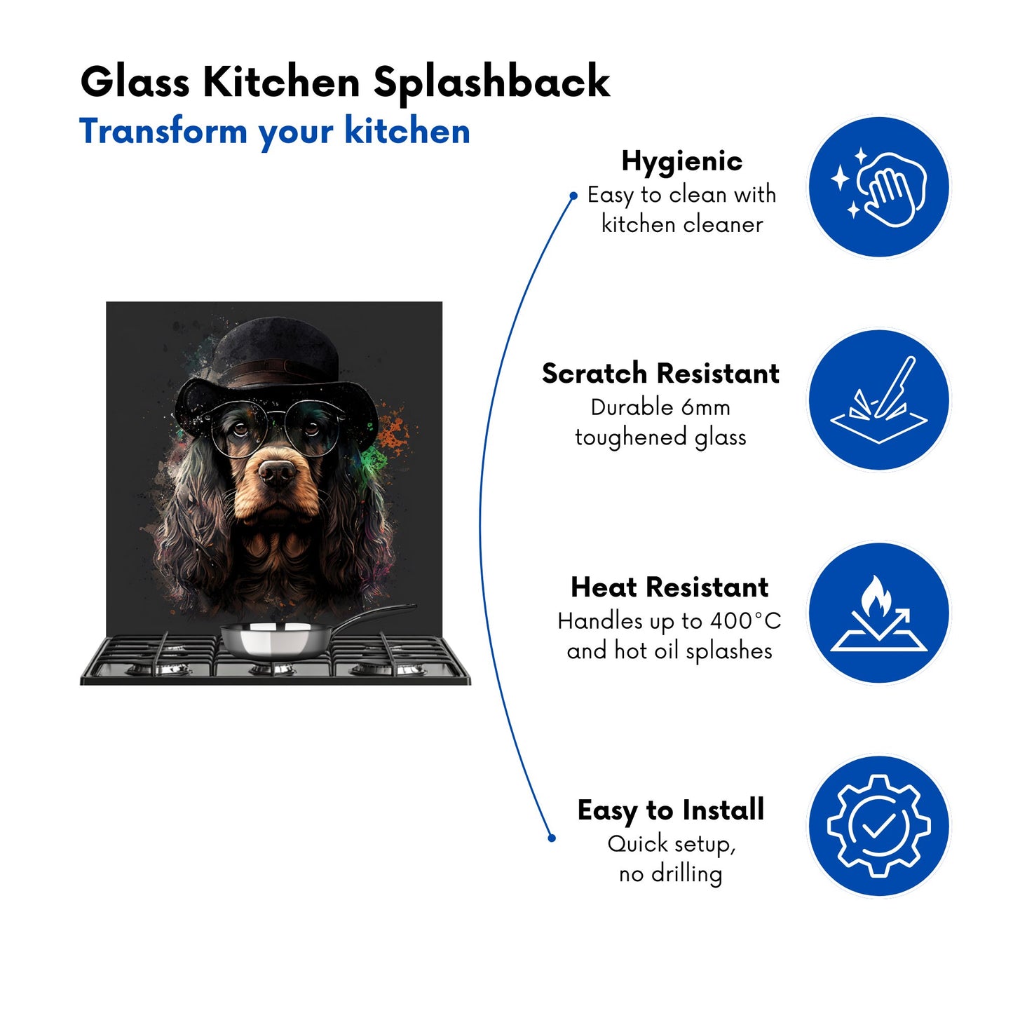 English Cocker Spaniel Kitchen Splashback