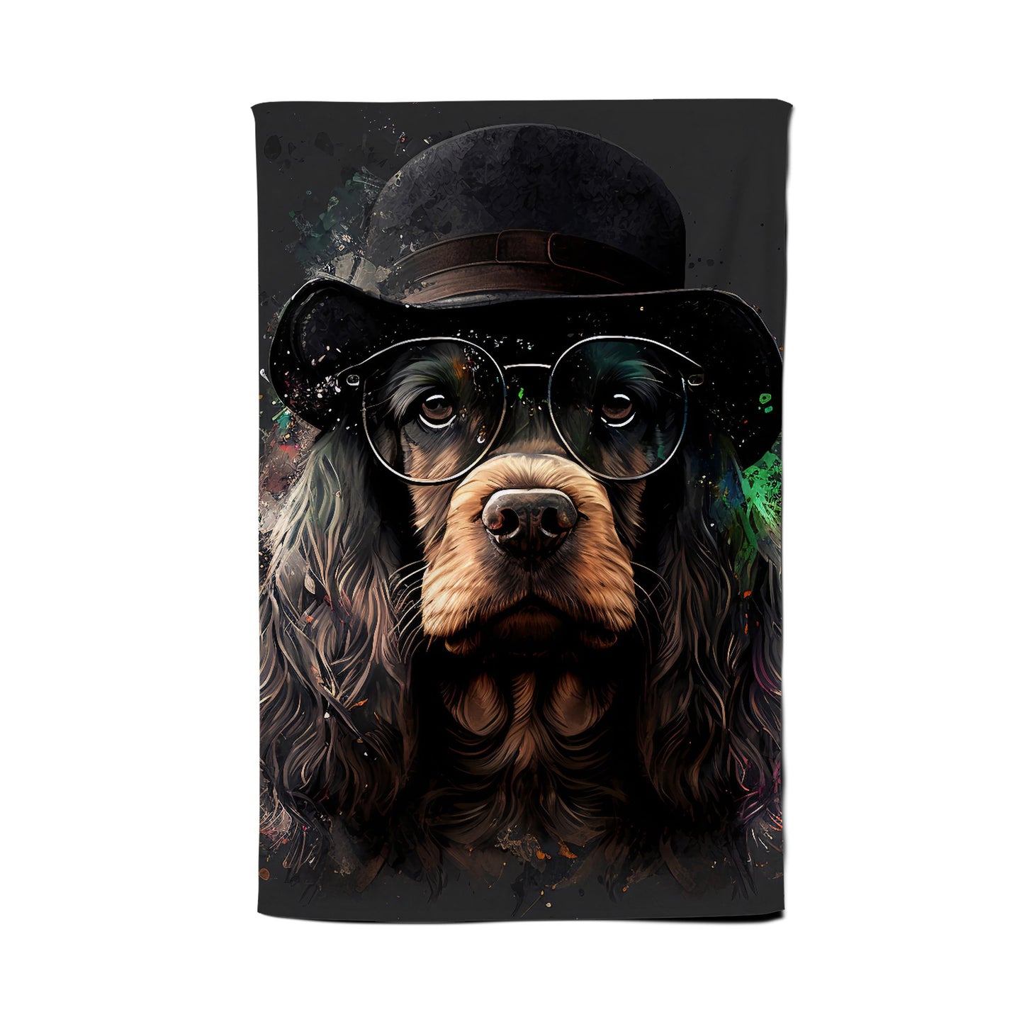 English Cocker Spaniel Splashart Tea Towel