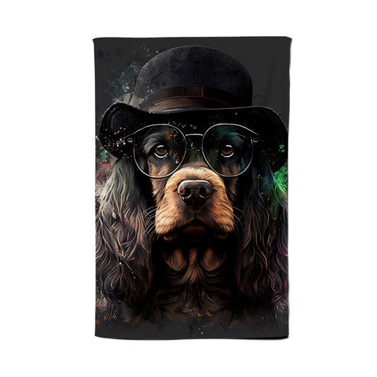 English Cocker Spaniel Splashart Tea Towel