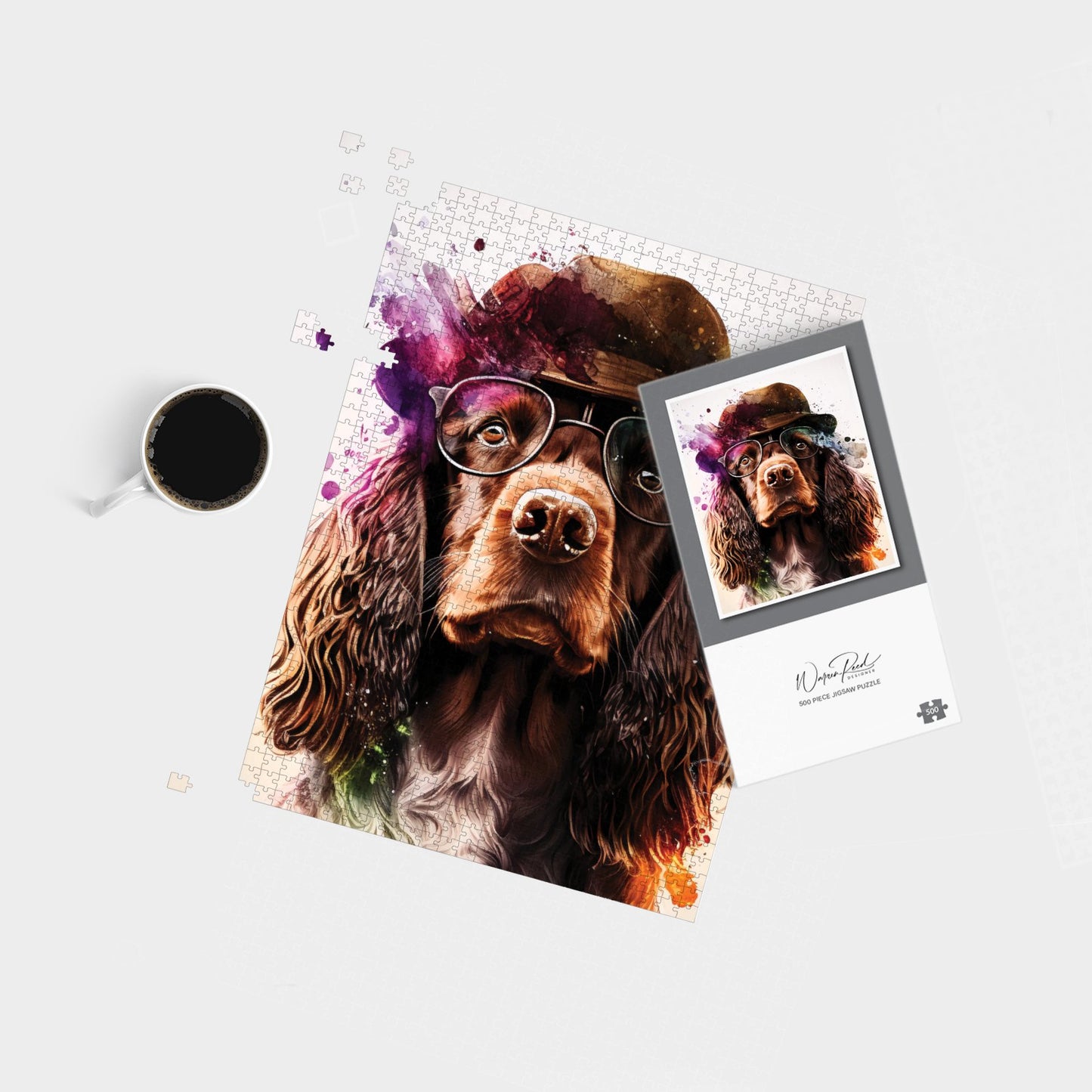 English Cocker Spaniel Splashart Jigsaw Puzzle