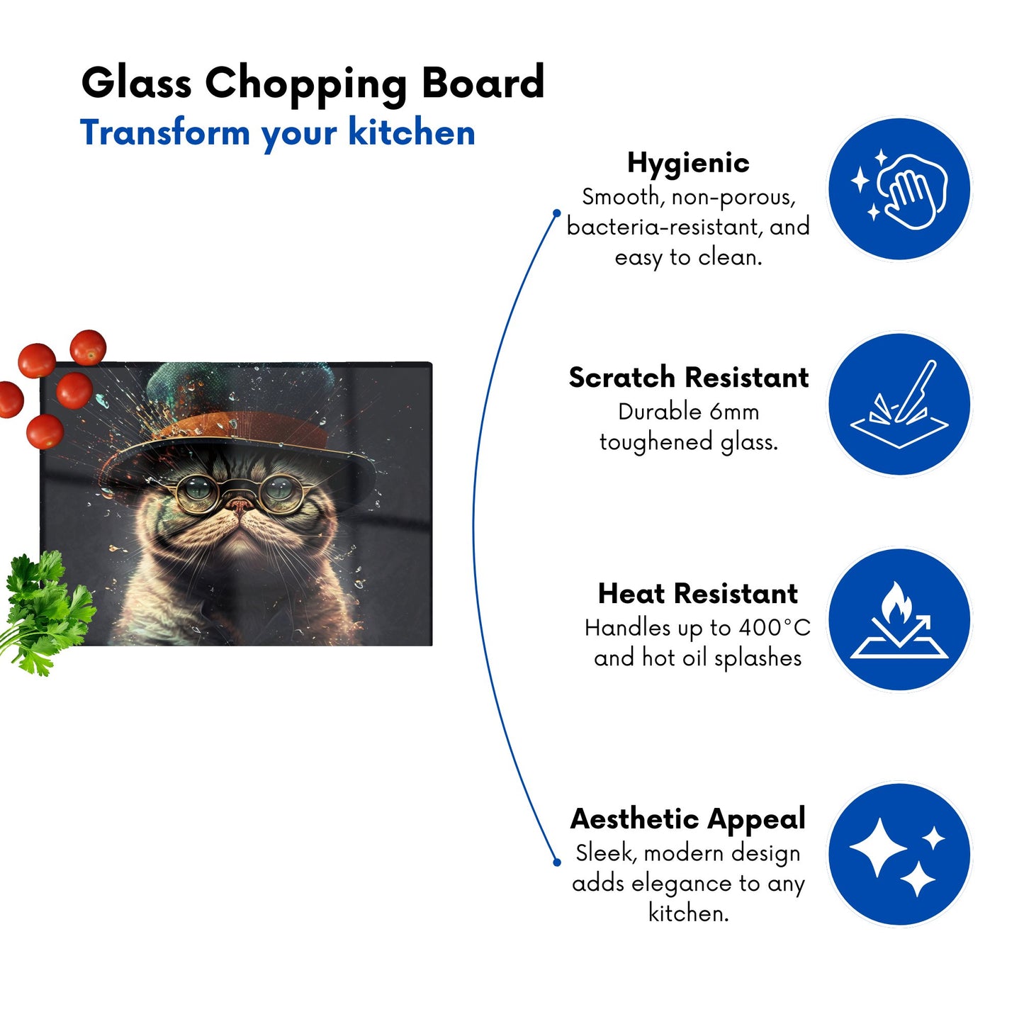 Shorthair Cat Splashart Chopping Board