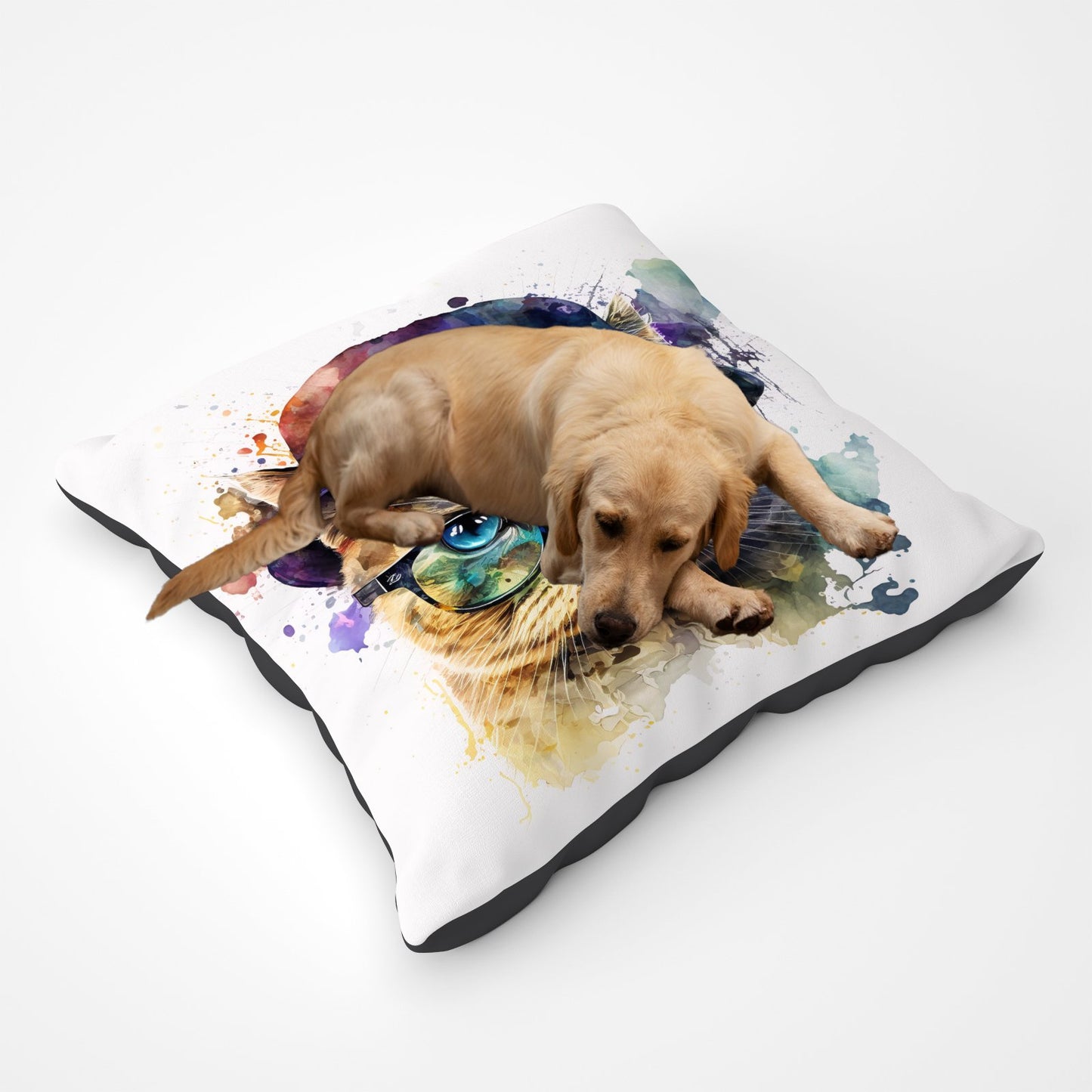 Shorthair Cat With Glasses Splashart Pet Bed