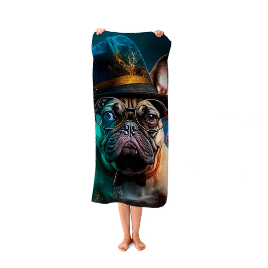 French Bulldog Splashart Beach Towel