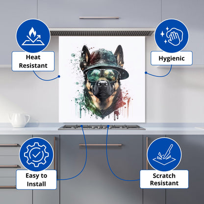 German Shepherd Splashart Kitchen Splashback