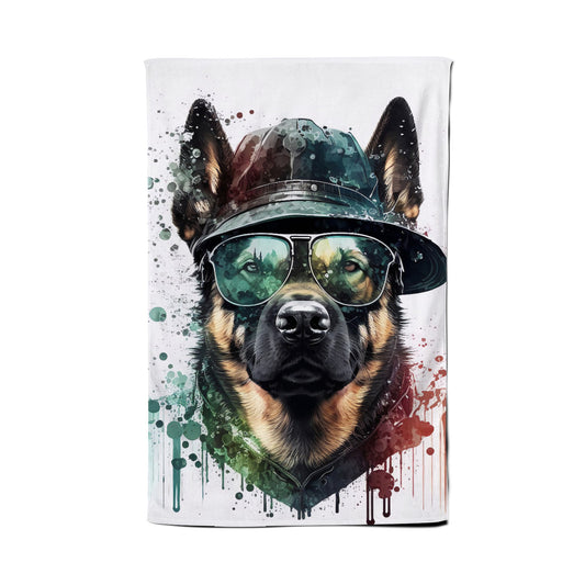 German Shepherd Splashart Tea Towel