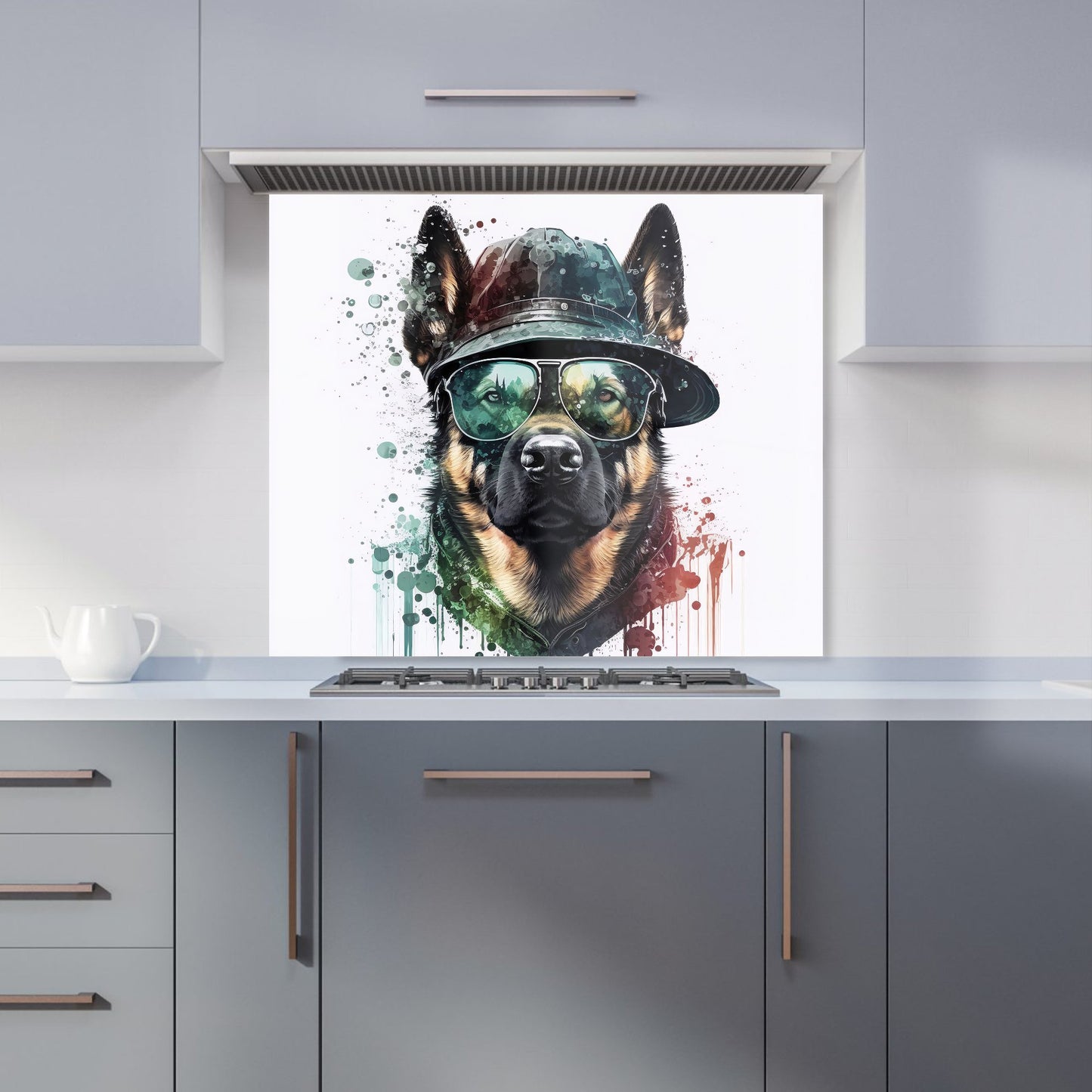 German Shepherd Splashart Kitchen Splashback