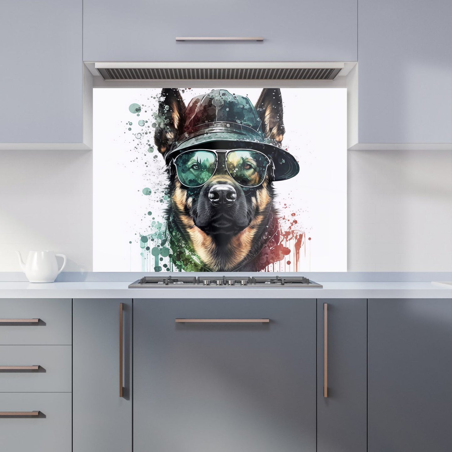 German Shepherd Splashart Kitchen Splashback