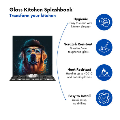 Golden Retriever Dog Kitchen Splashback