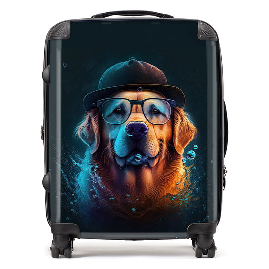 Golden Retriever Dog Splashart Suitcase
