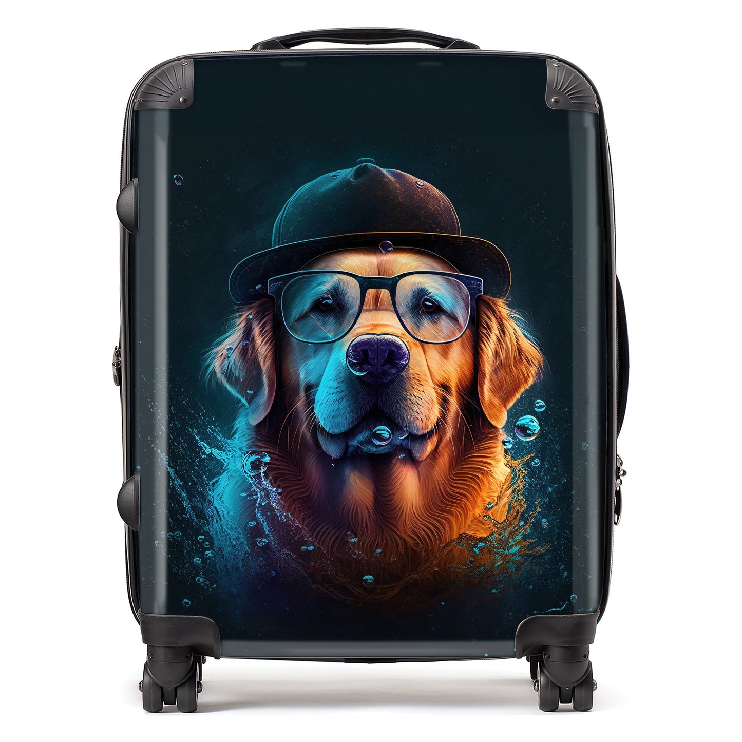 Golden Retriever Dog Splashart Suitcase