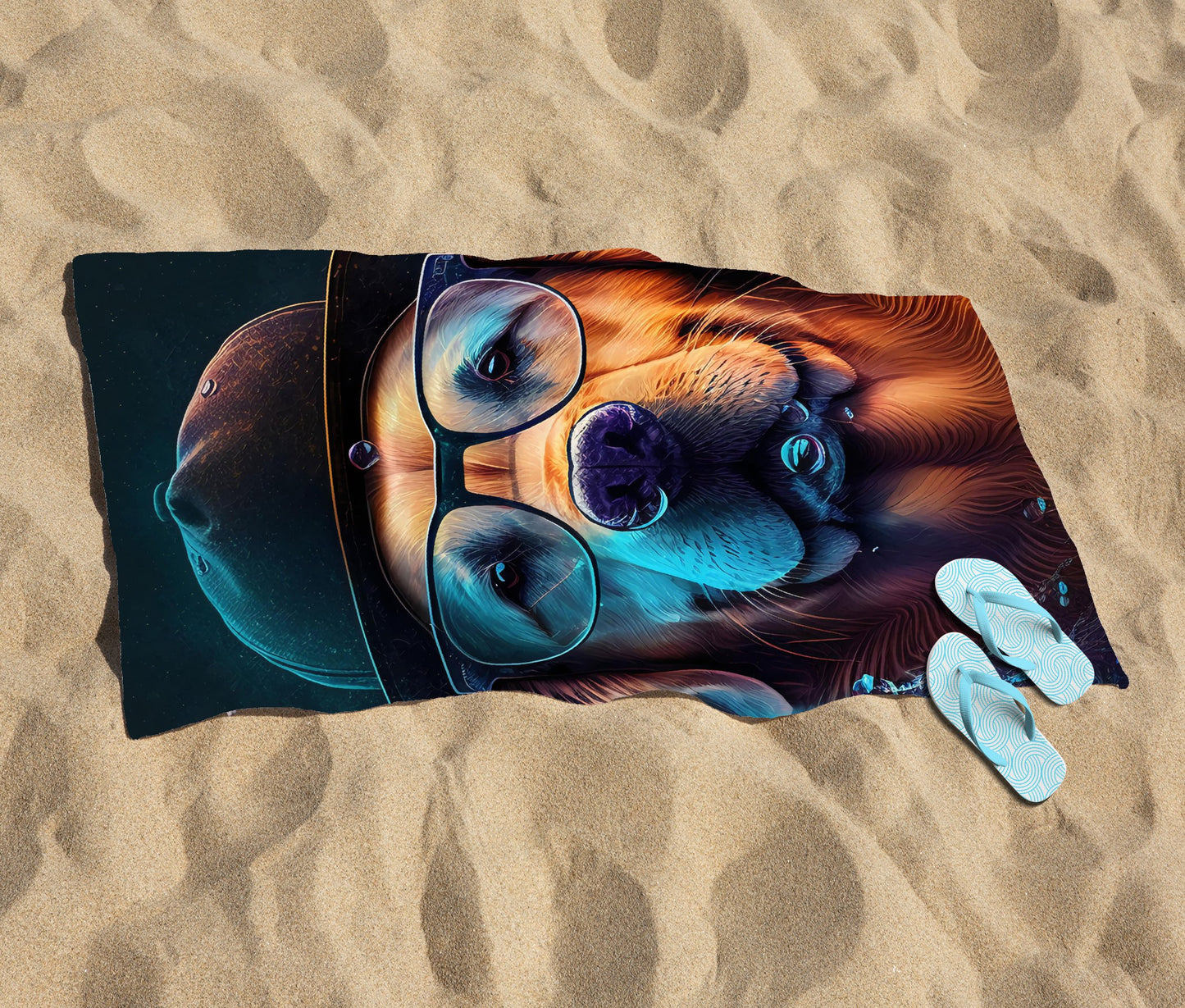 Golden Retriever Dog Beach Towel