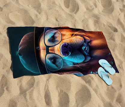 Golden Retriever Dog Beach Towel