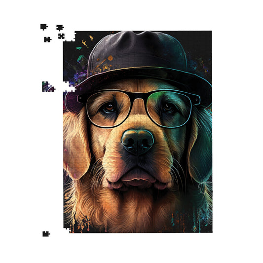 Golden Retriever Dog Splashart Jigsaw Puzzle