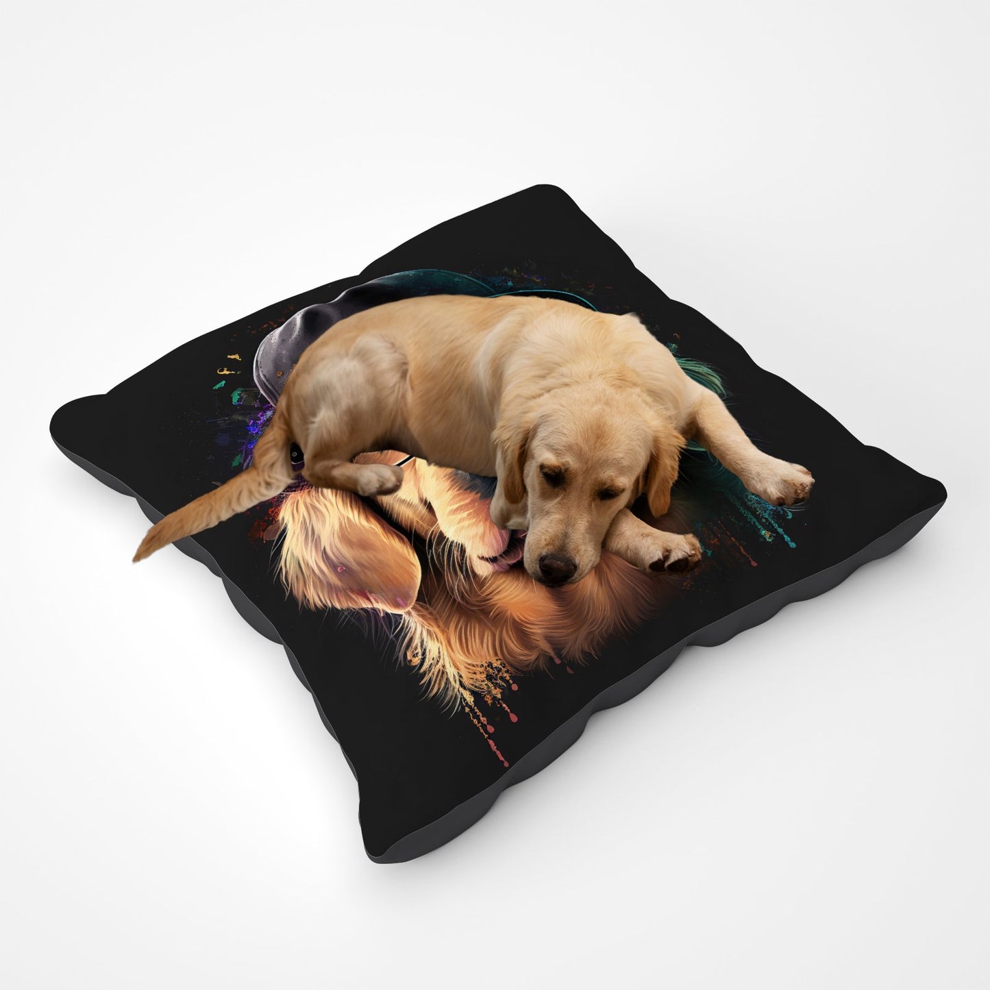 Golden Retriever Dog Splashart Pet Bed