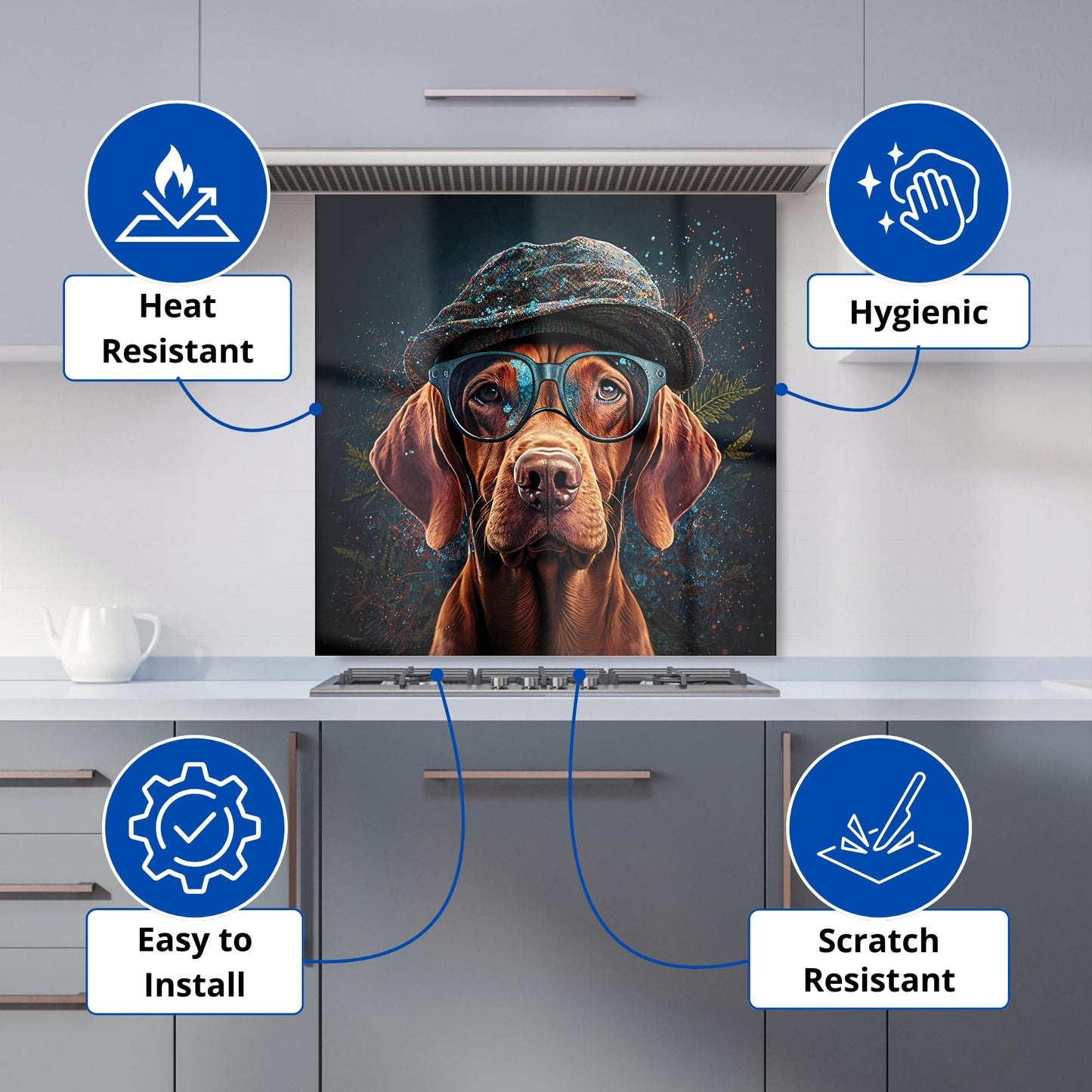 Hungarian Vizsla Dog Kitchen Splashback