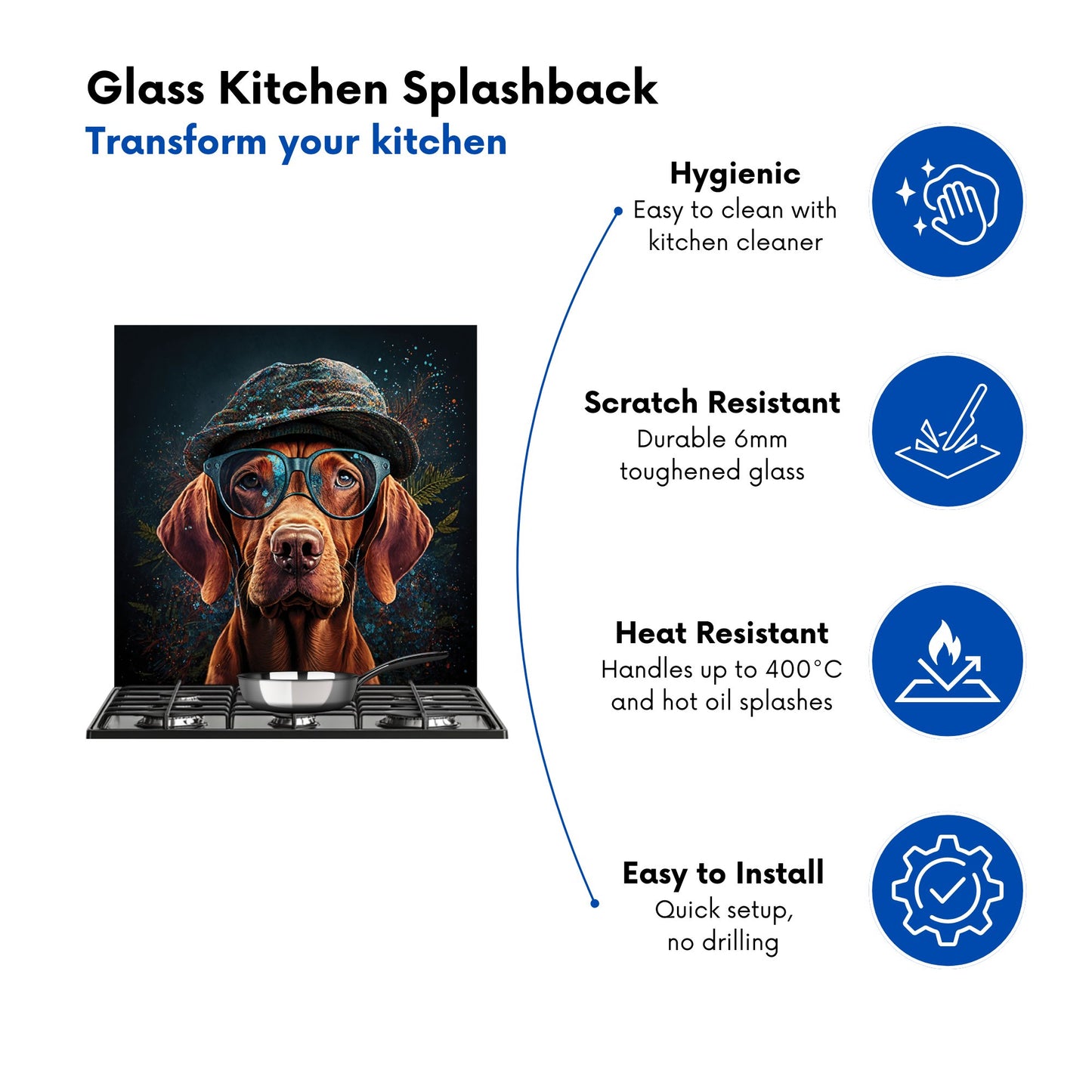 Hungarian Vizsla Dog Kitchen Splashback