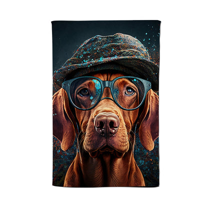 Hungarian Vizsla Dog Splashart Tea Towel