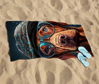 Hungarian Vizsla Dog Beach Towel