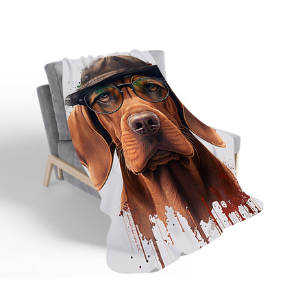 Hungarian Vizsla Dog Splashart Sherpa Blanket