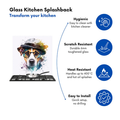 Jack Russell Dog Splashart Kitchen Splashback