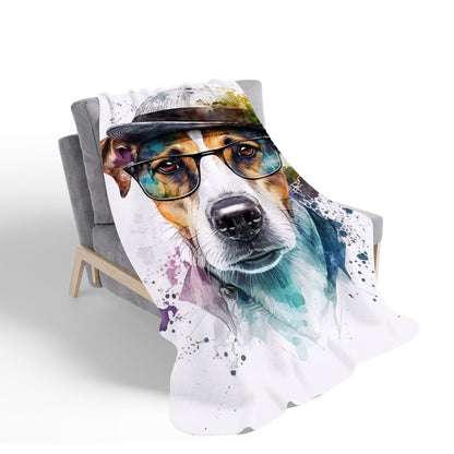 Jack Russell Dog Splashart Sherpa Blanket