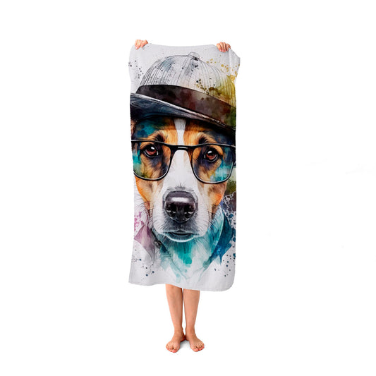 Jack Russell Dog Splashart Beach Towel